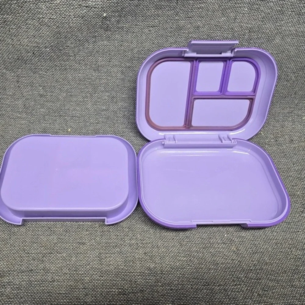 Bentgo Kids Bento Lunch Box Purple 5Compartment Leak-Proof School Good Condition